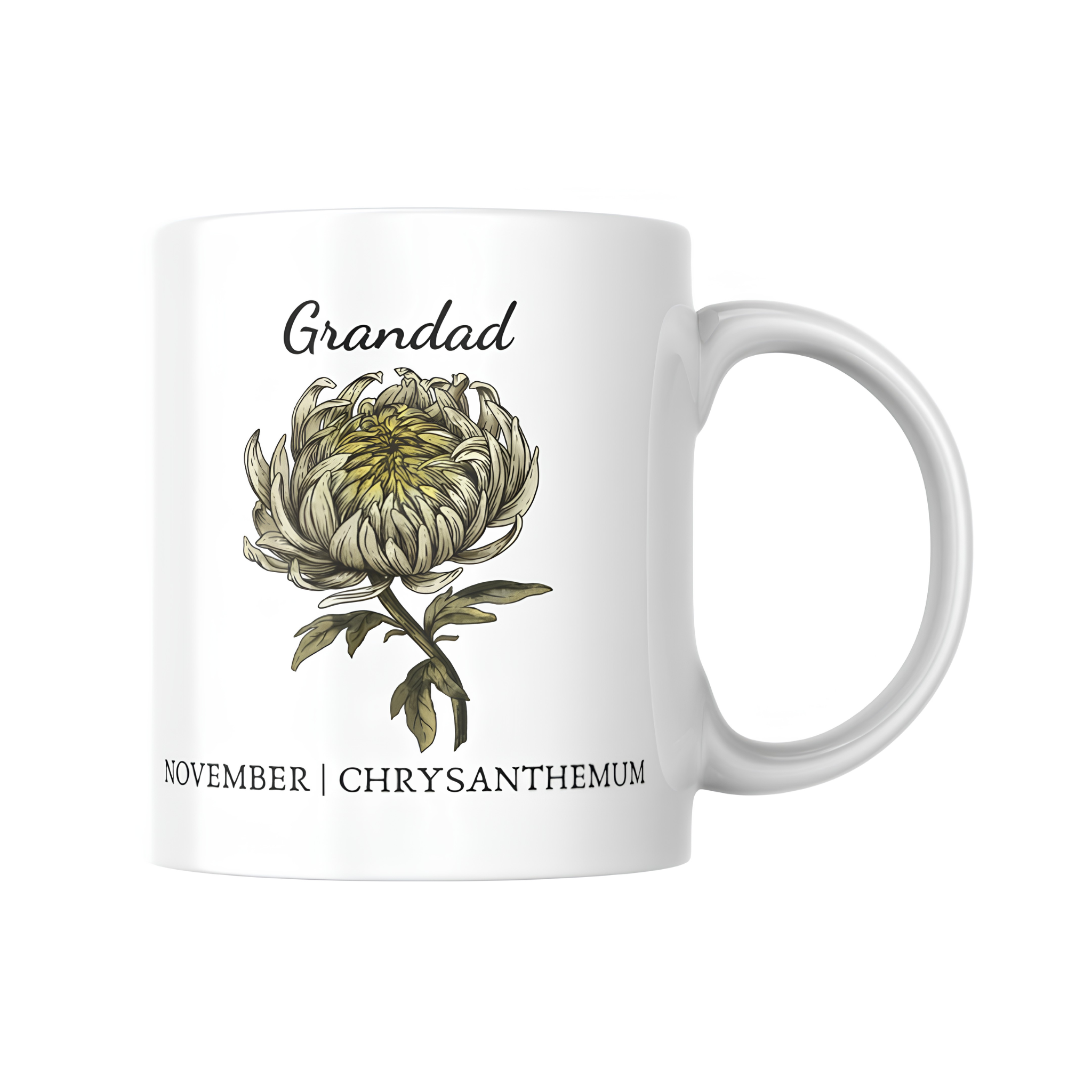 Printed Birth Month Flower Mug