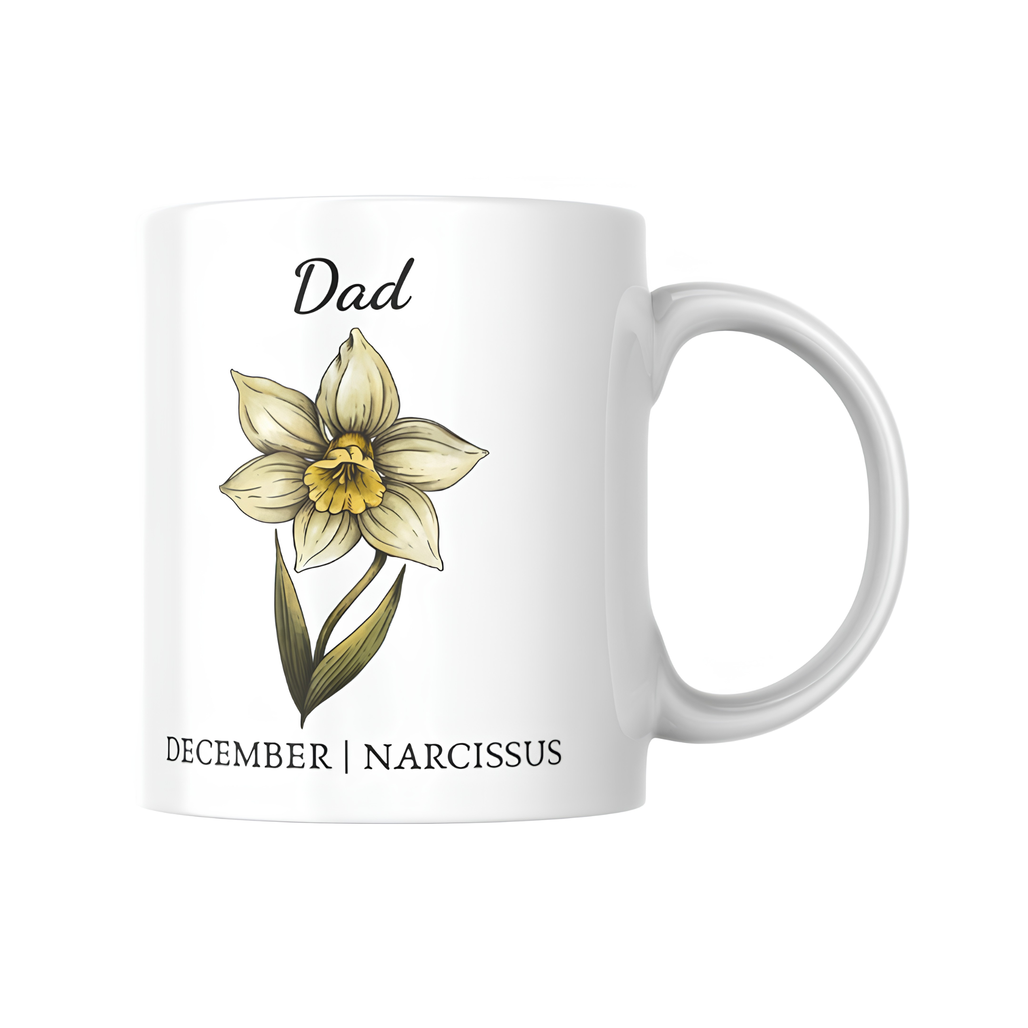 Printed Birth Month Flower Mug