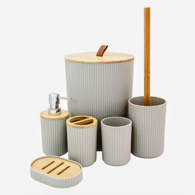 6pc Bathroom Set - Stone