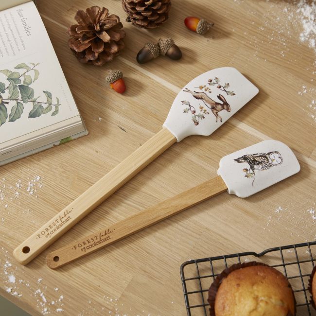Set of 2 Spatulas - Forest Fable ( Owl, Rabbit)