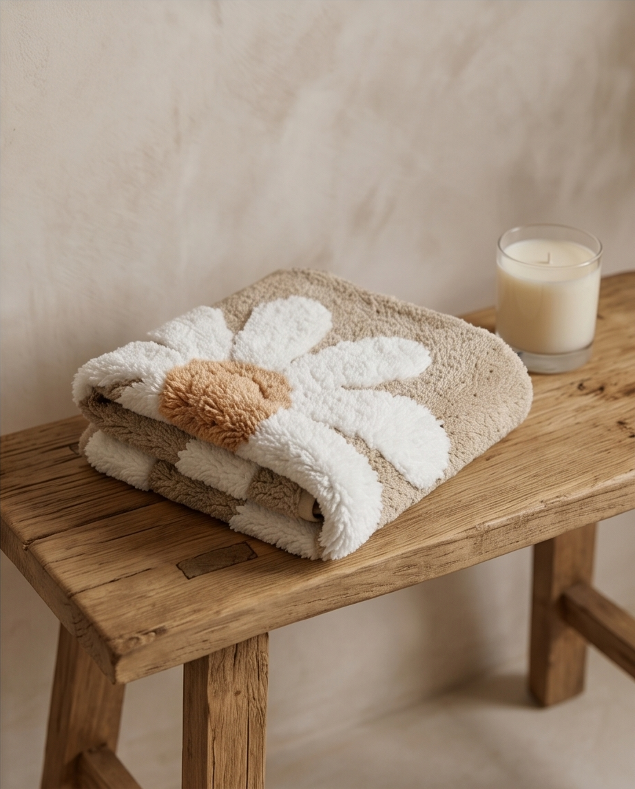 Daisy Cotton Shower Mat