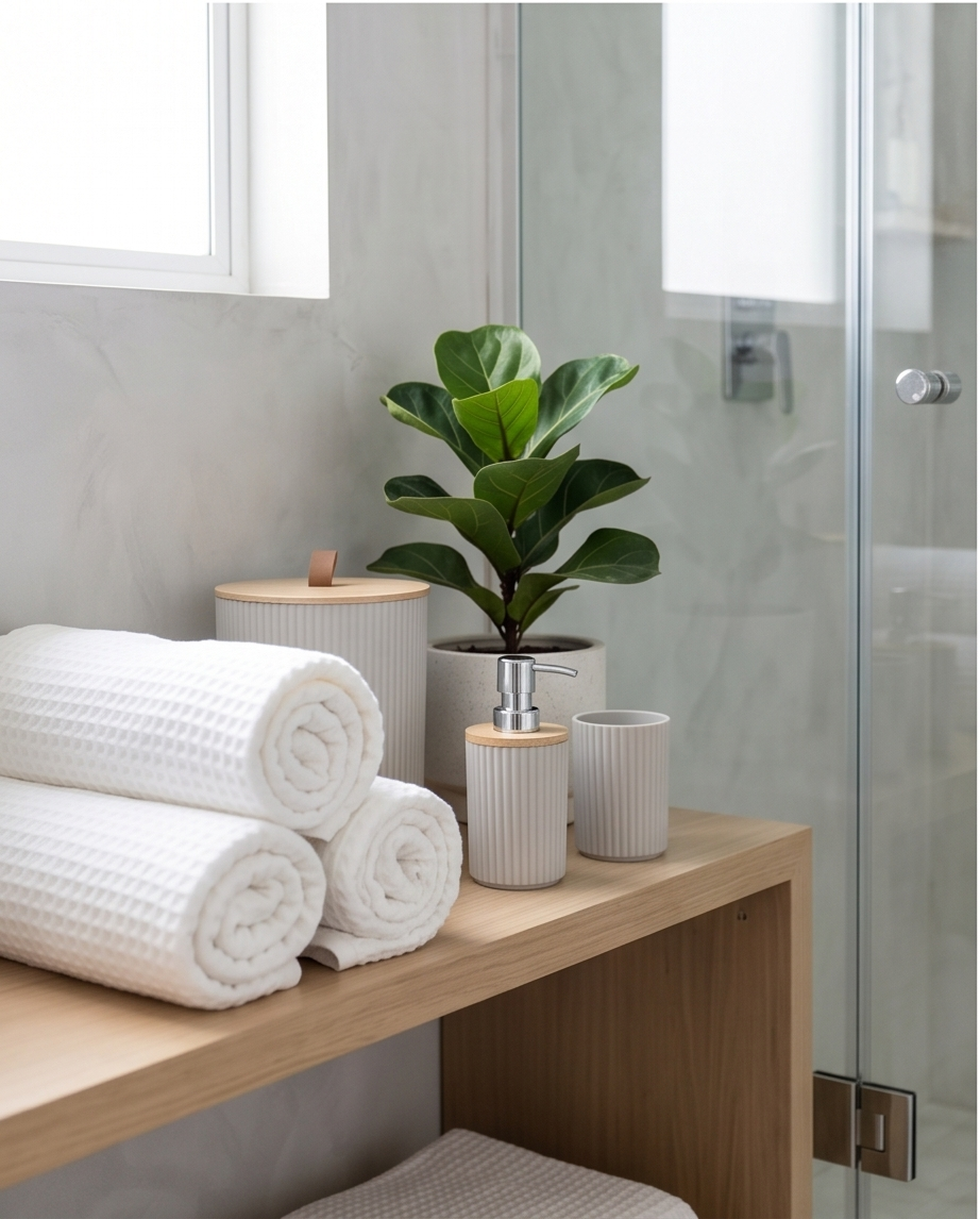 6pc Bathroom Set - Stone