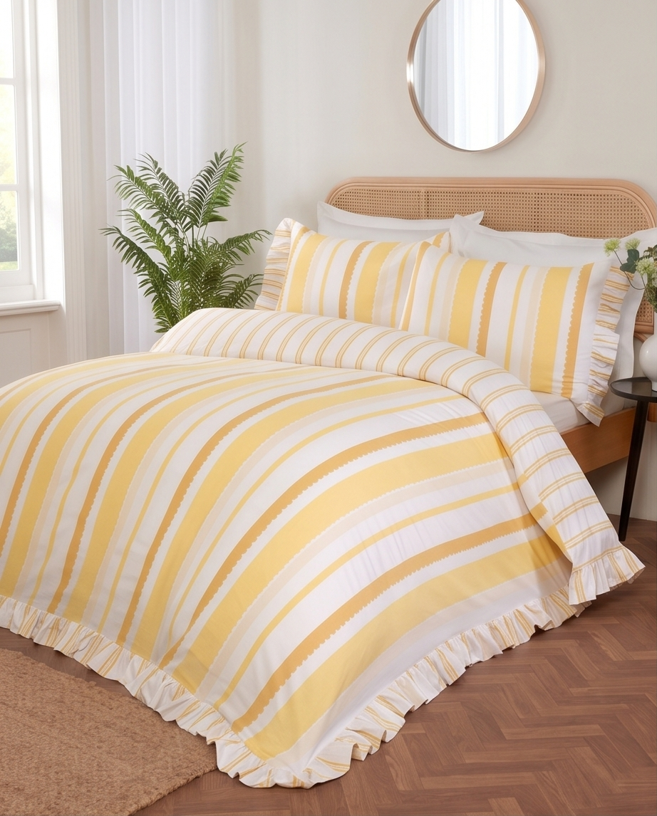 Frilly Maya Yellow Bedding Set