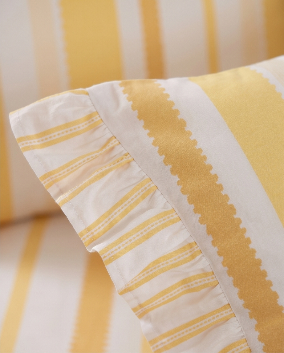 Frilly Maya Yellow Bedding Set