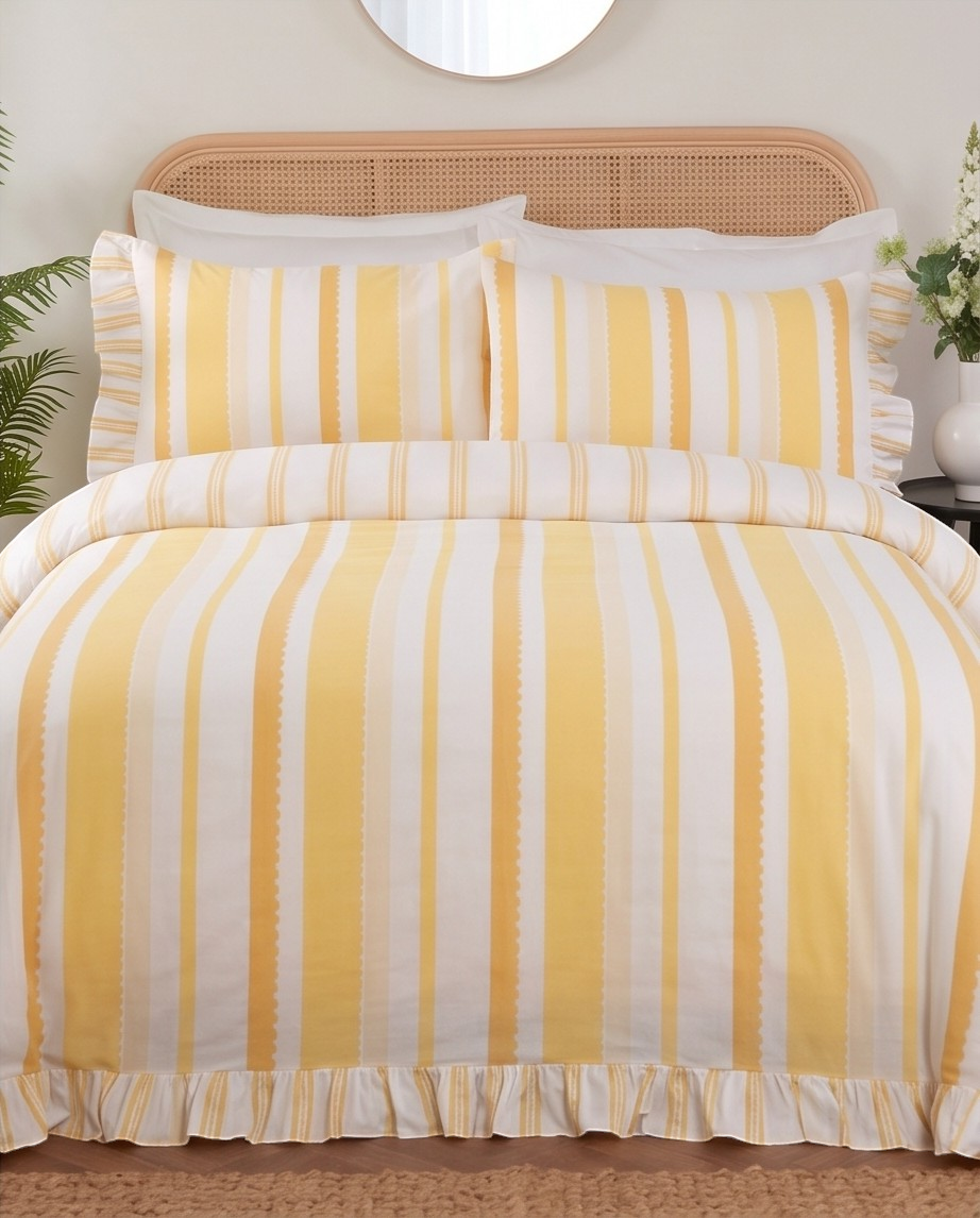 Frilly Maya Yellow Bedding Set