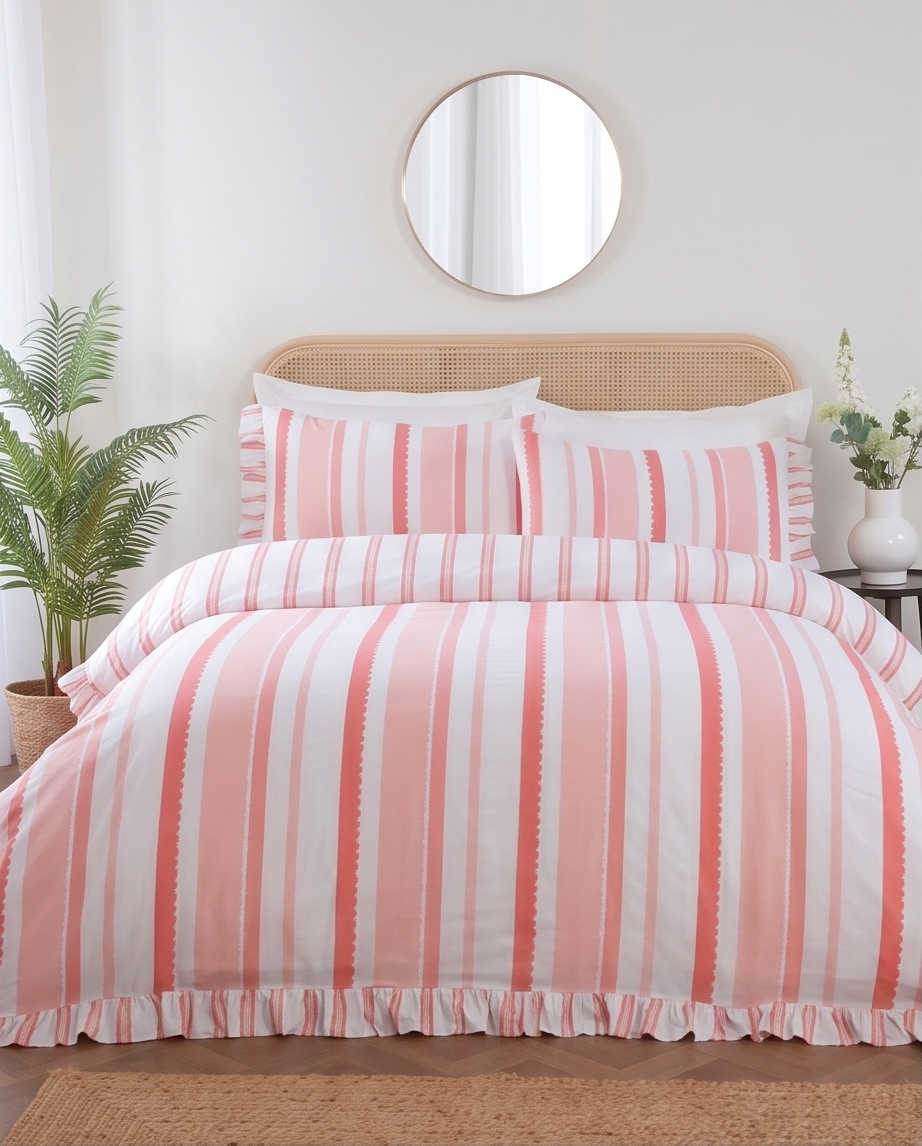 Frilly Maya Pink Bedding Set