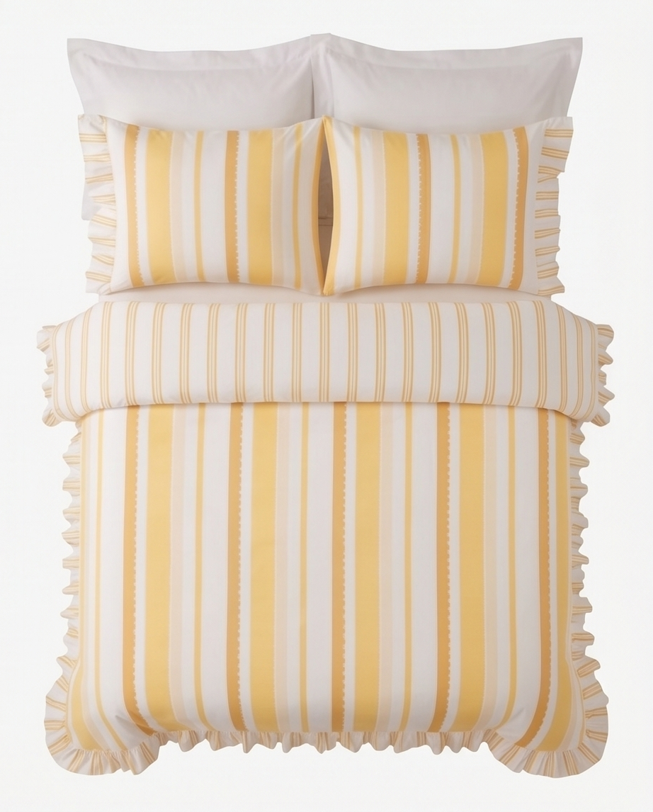 Frilly Maya Yellow Bedding Set