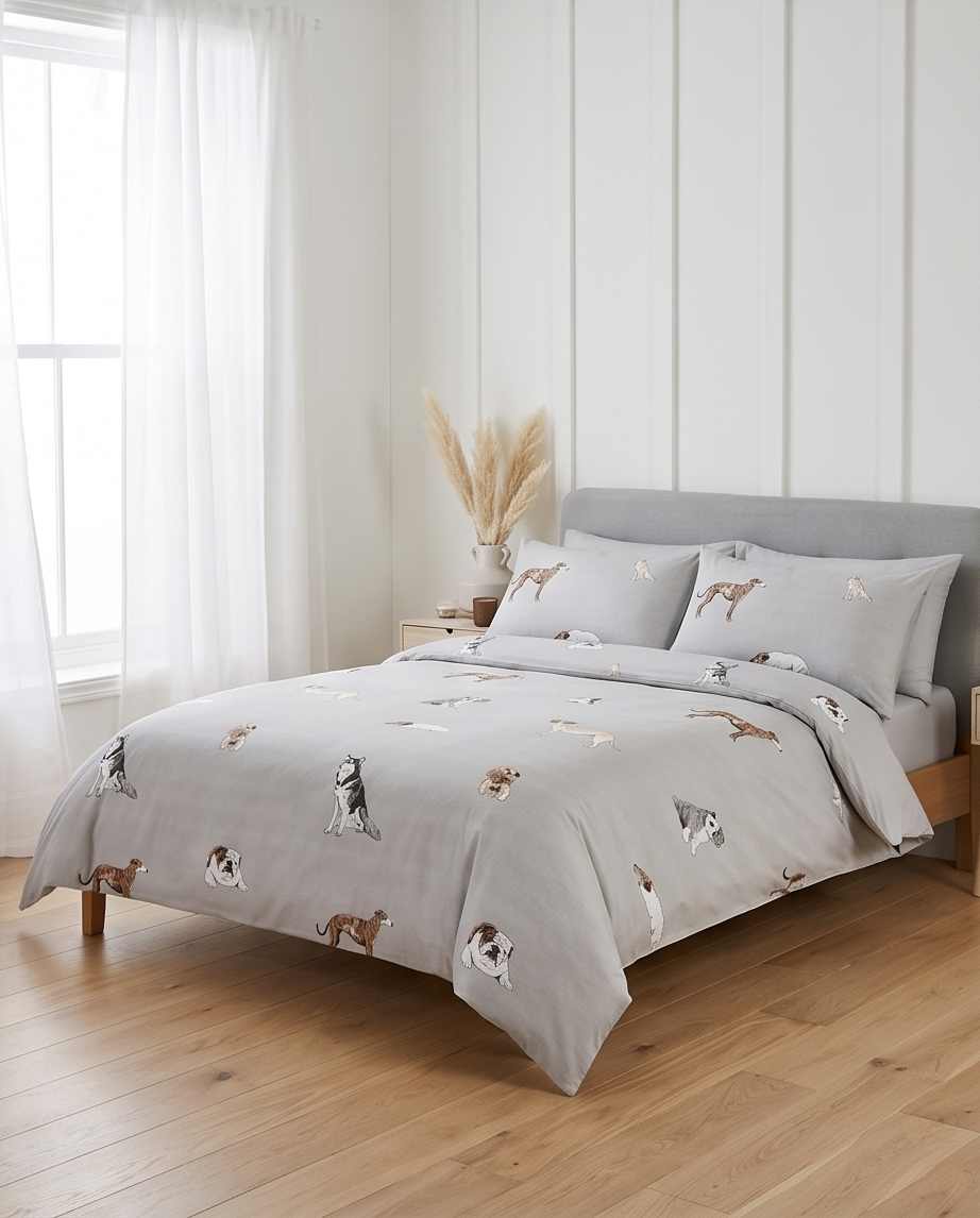 Pawsome Grey  Bedding Set