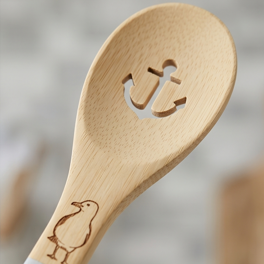 Set of 3 Bamboo Utensils - Coastal Birds