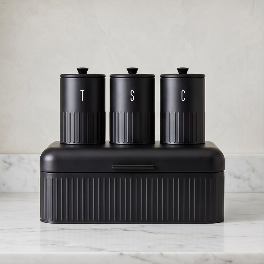 Tea, Coffee, Sugar & Bread Bin Set