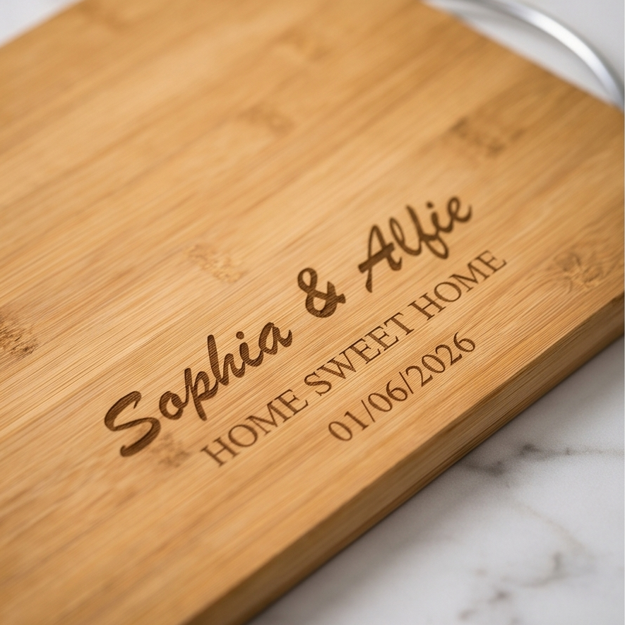 Personalised Bamboo Chopping Board with Handle