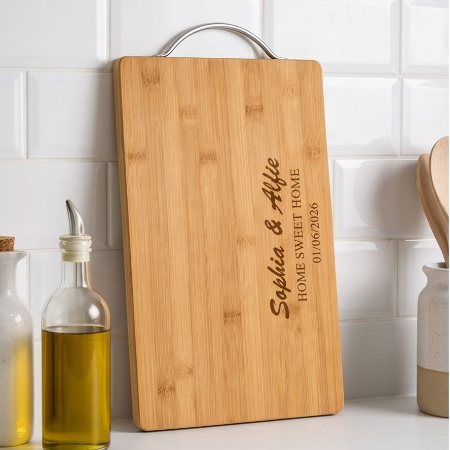 Personalised Bamboo Chopping Board with Handle