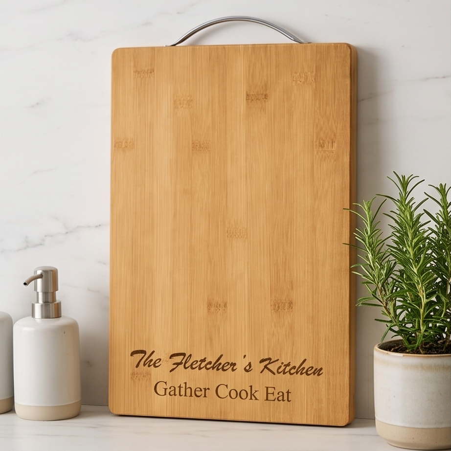 Personalised Bamboo Chopping Board with Handle