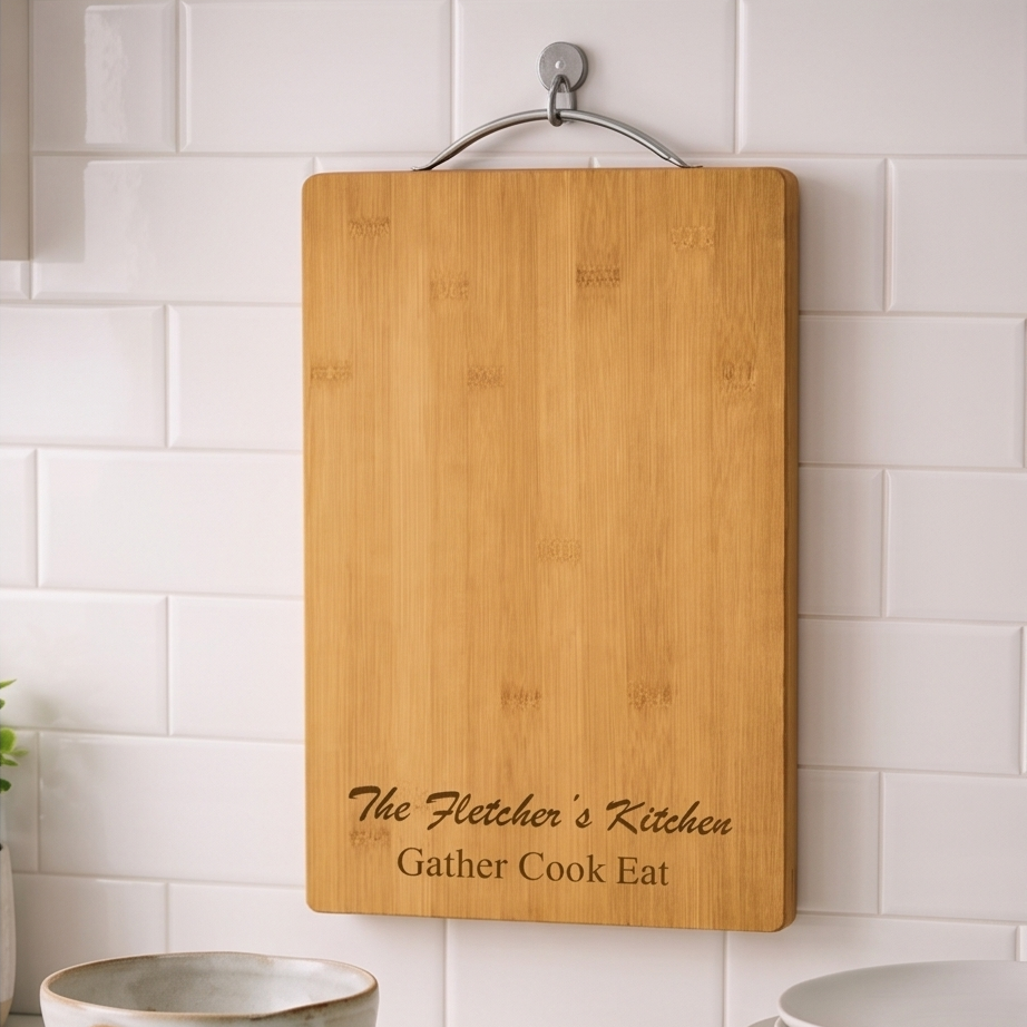 Personalised Bamboo Chopping Board with Handle