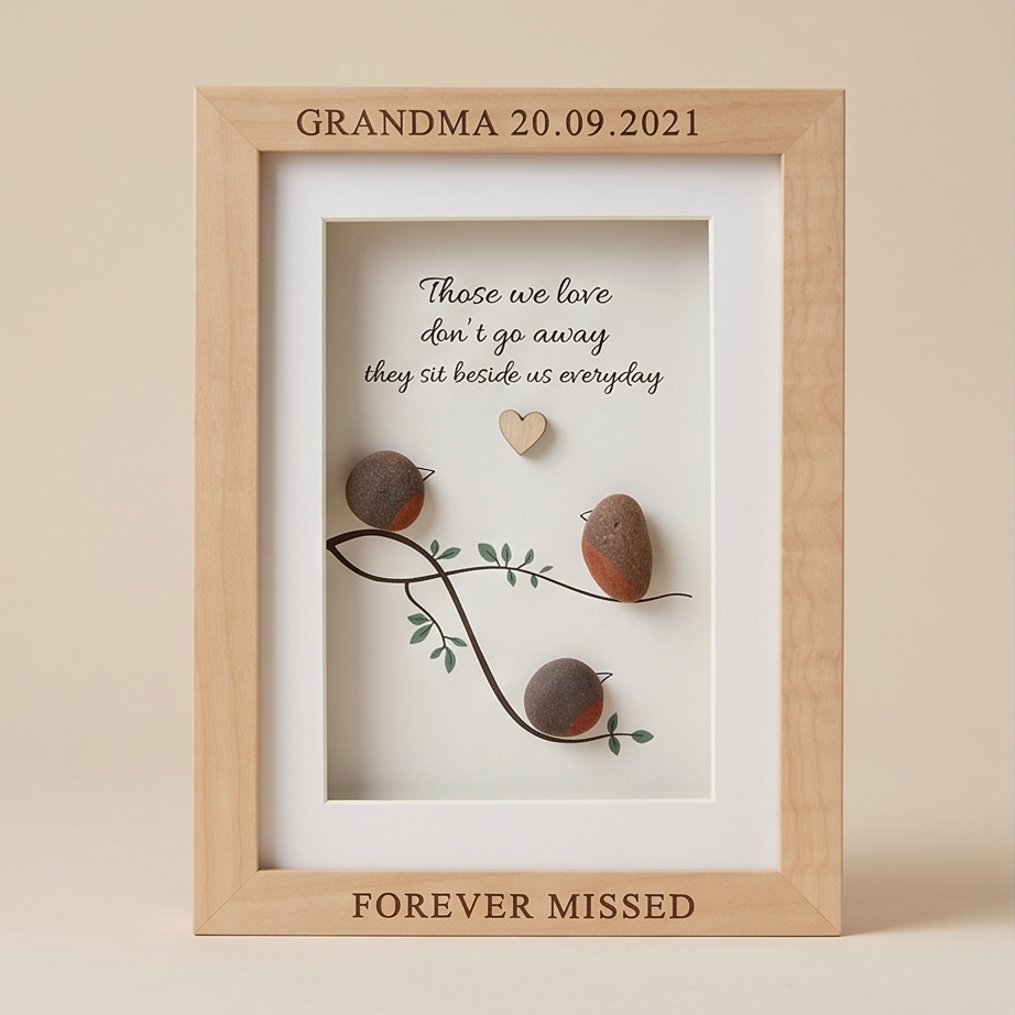 Pebble Glass Plaque - Robin Love