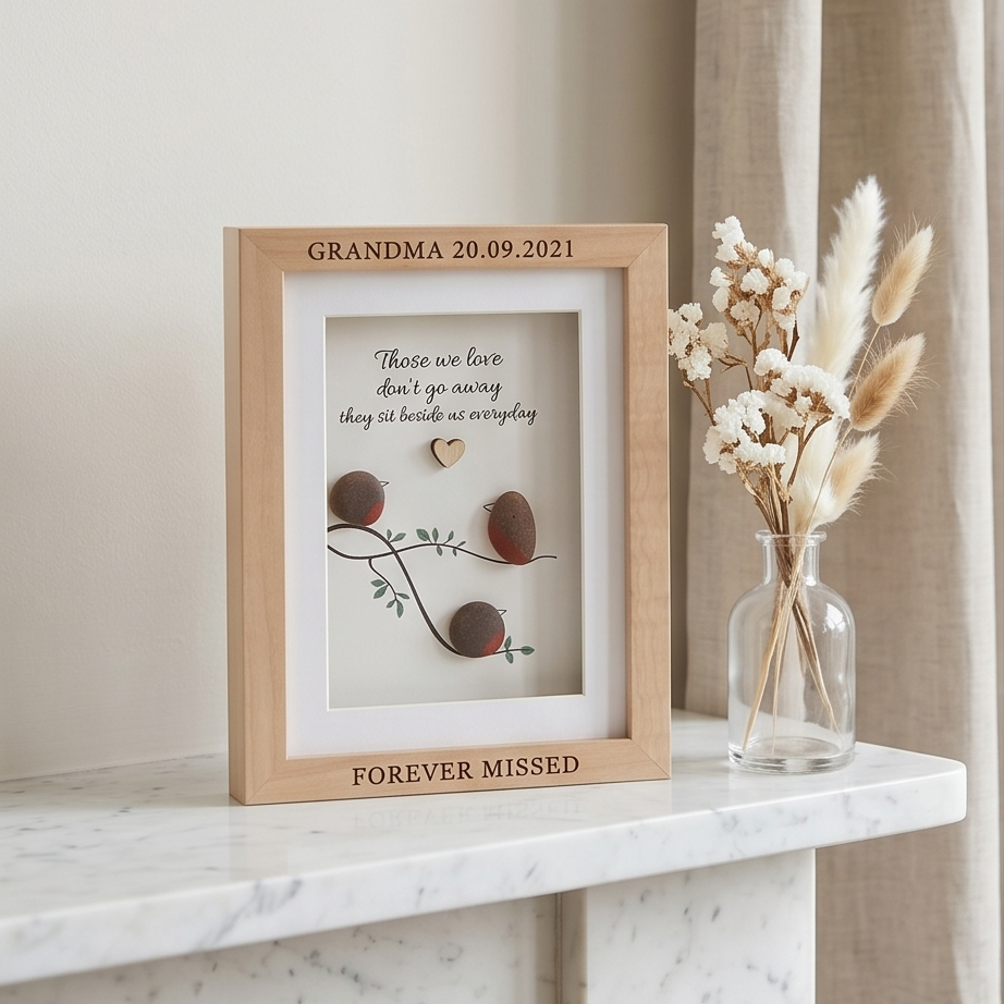 Pebble Glass Plaque - Robin Love