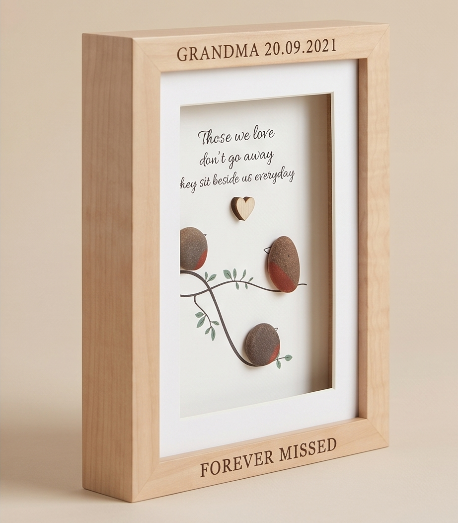 Pebble Glass Plaque - Robin Love