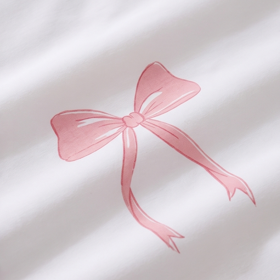 Bows Pink  Bedding Set
