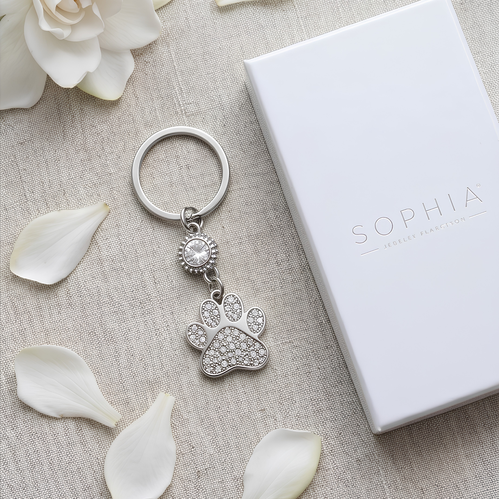 Crystal Paw Keyring