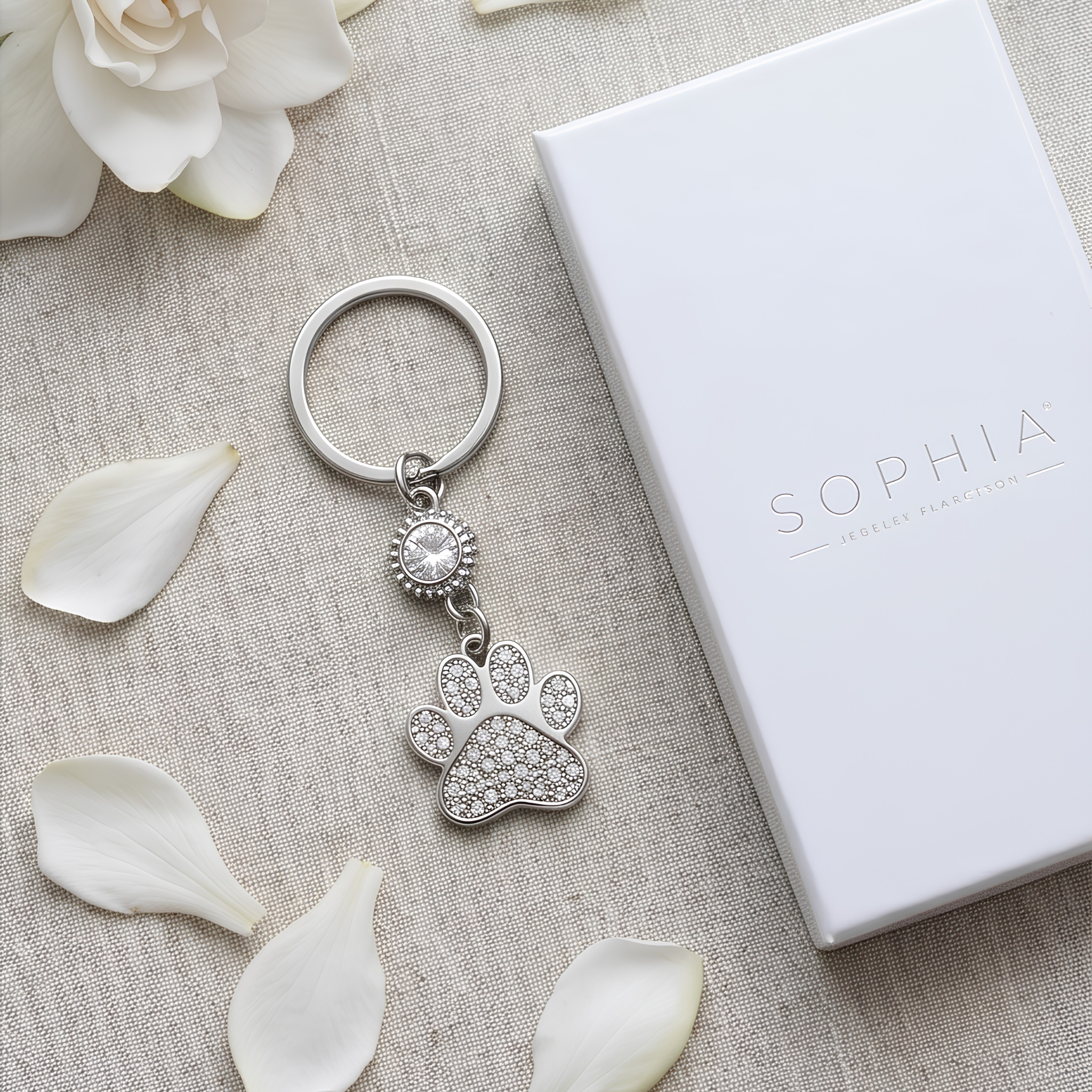 Crystal Paw Keyring
