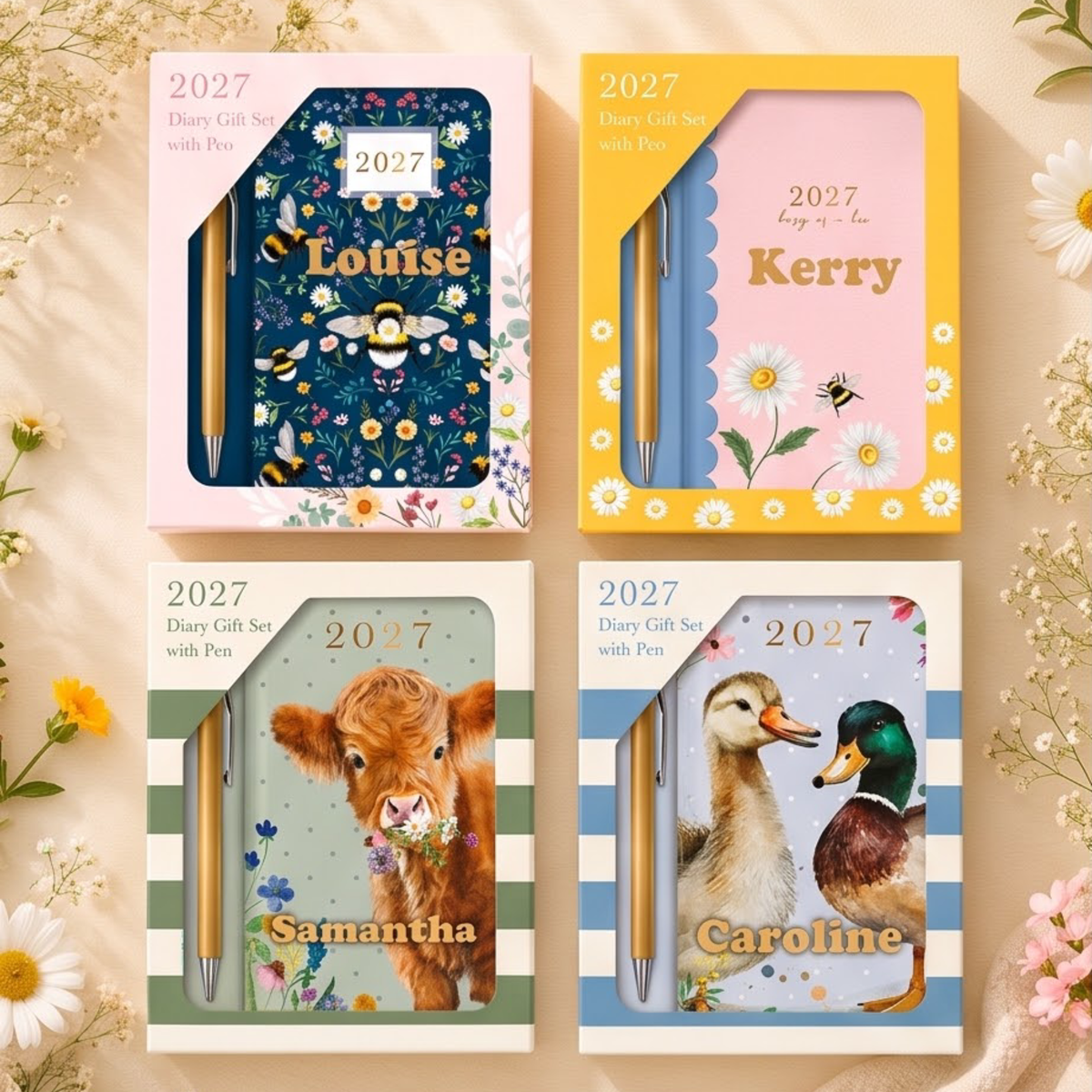 Personalised 2027 Diary & Pen Gift Set