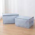 Blue Check Storage Cubes 2pk