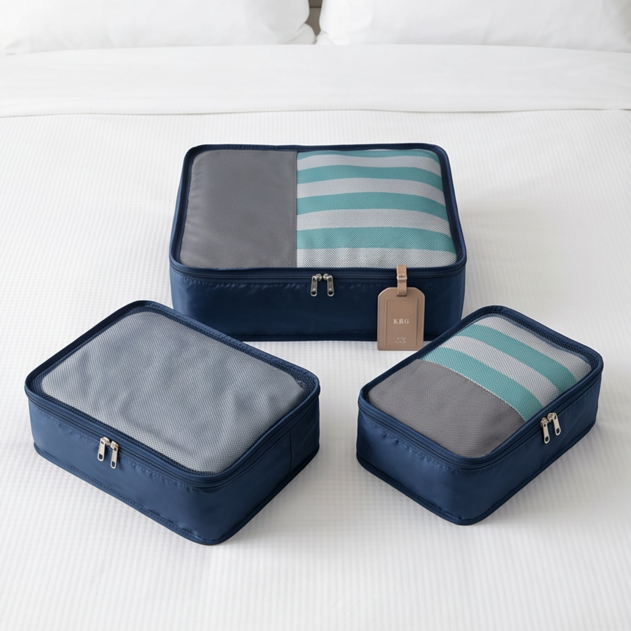 Travel Luggage Packing Cubes - Pack of 3