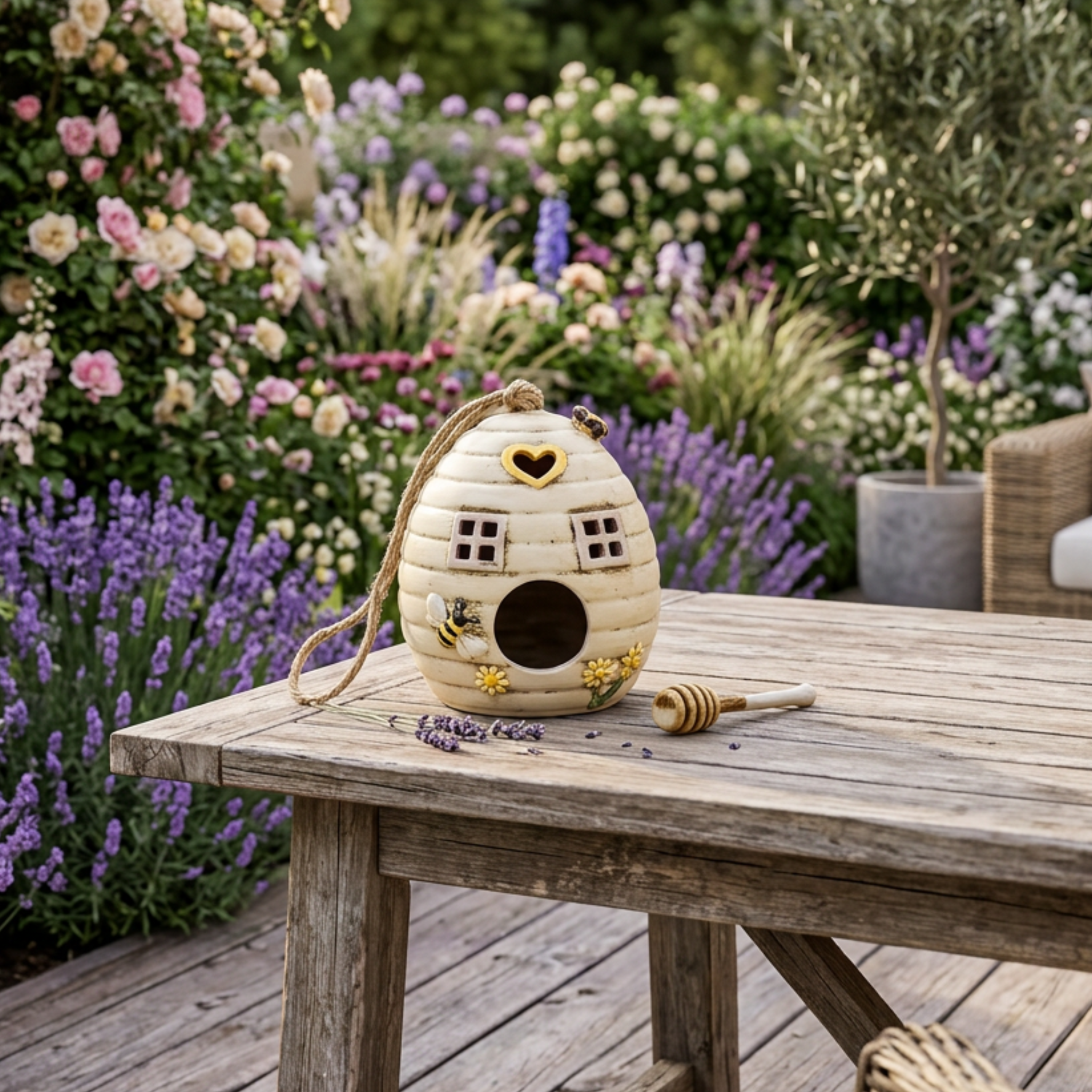Village Pottery Beehive Bird House