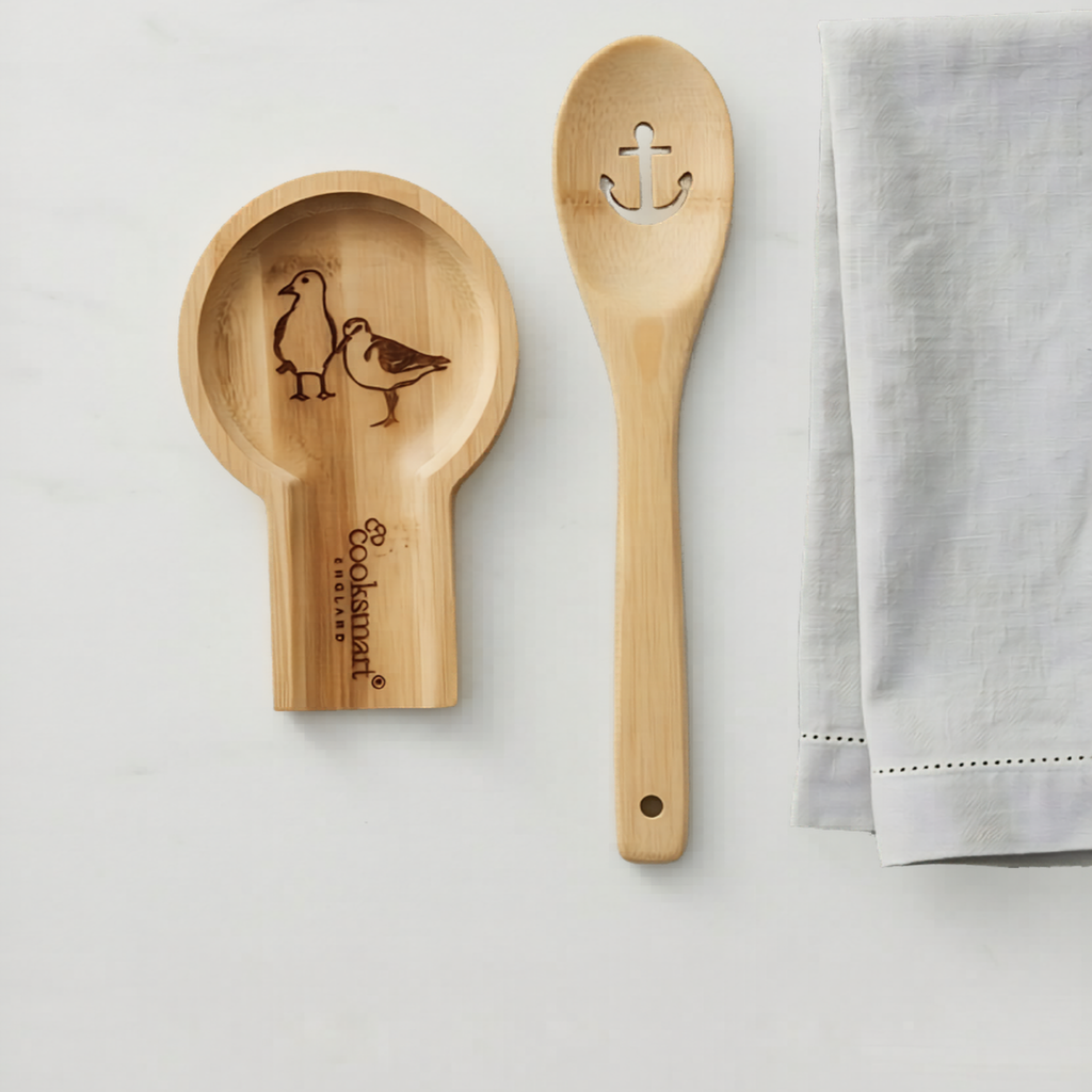 Bamboo Spoon Rest - Coastal Birds