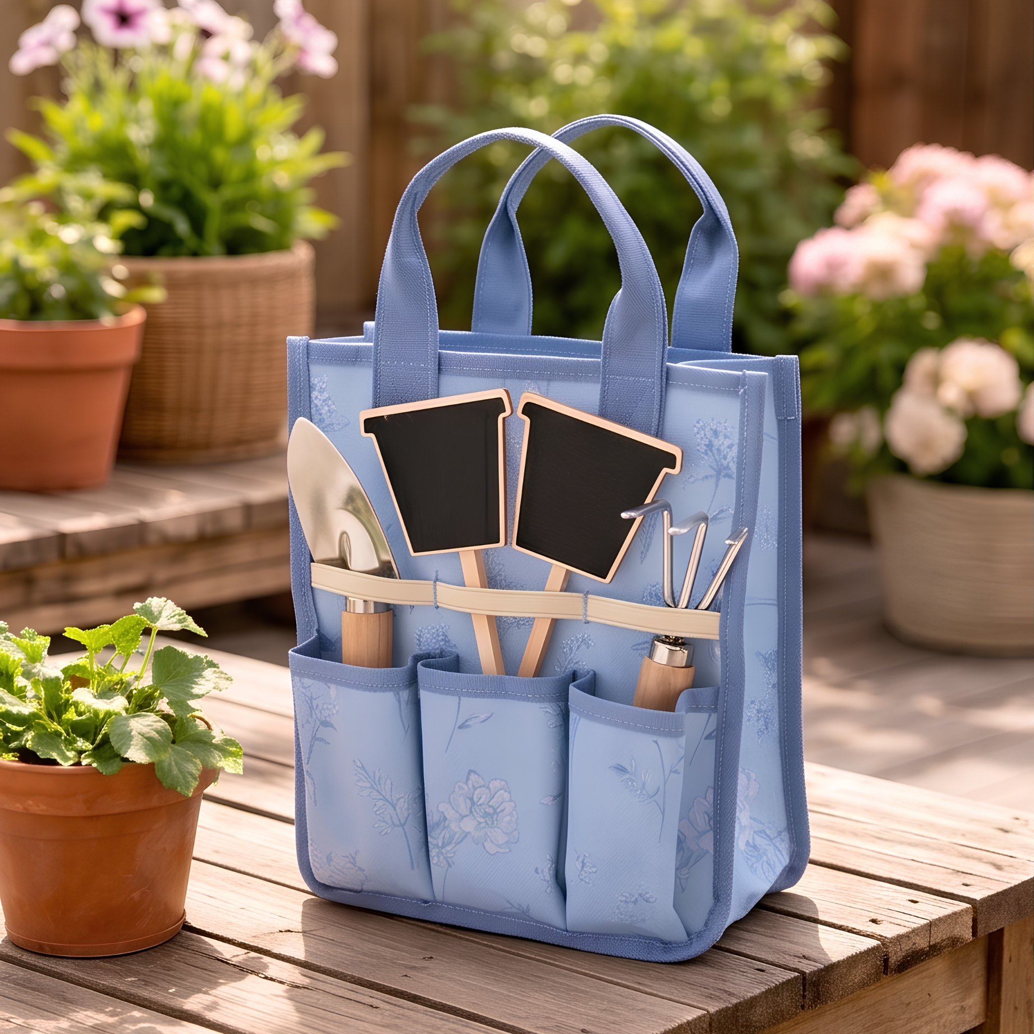 Personalised Mini Tote Bag with Garden Tool Set