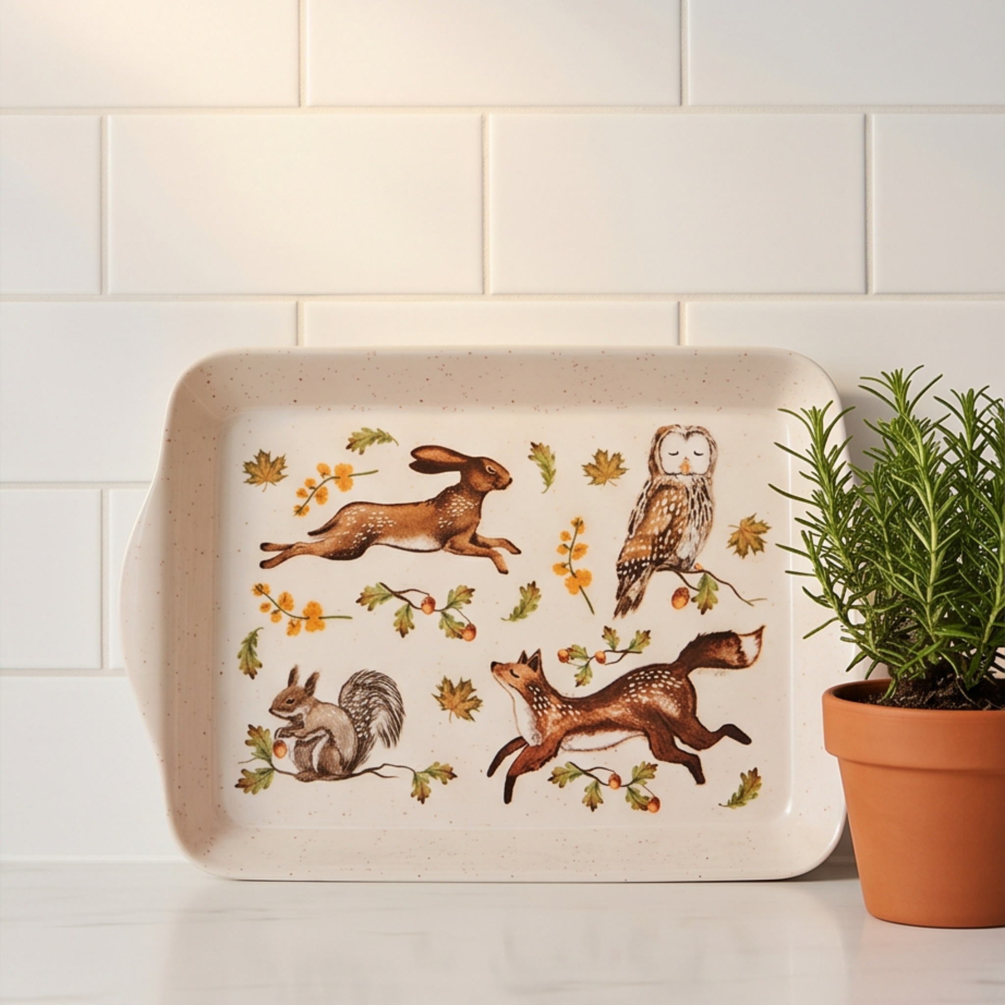 Forest Fable ( Owl, Rabbit)  - Scatter Tray