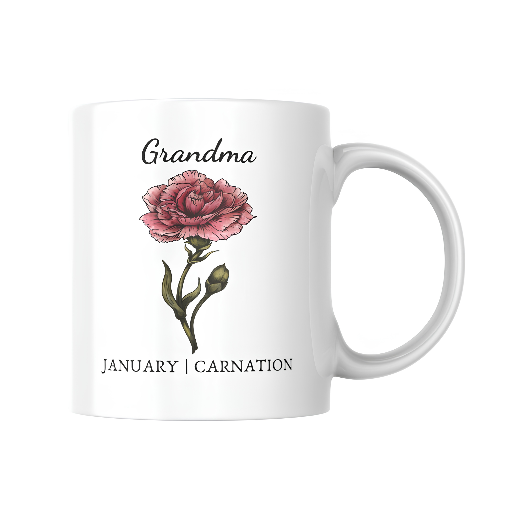 Printed Birth Month Flower Mug