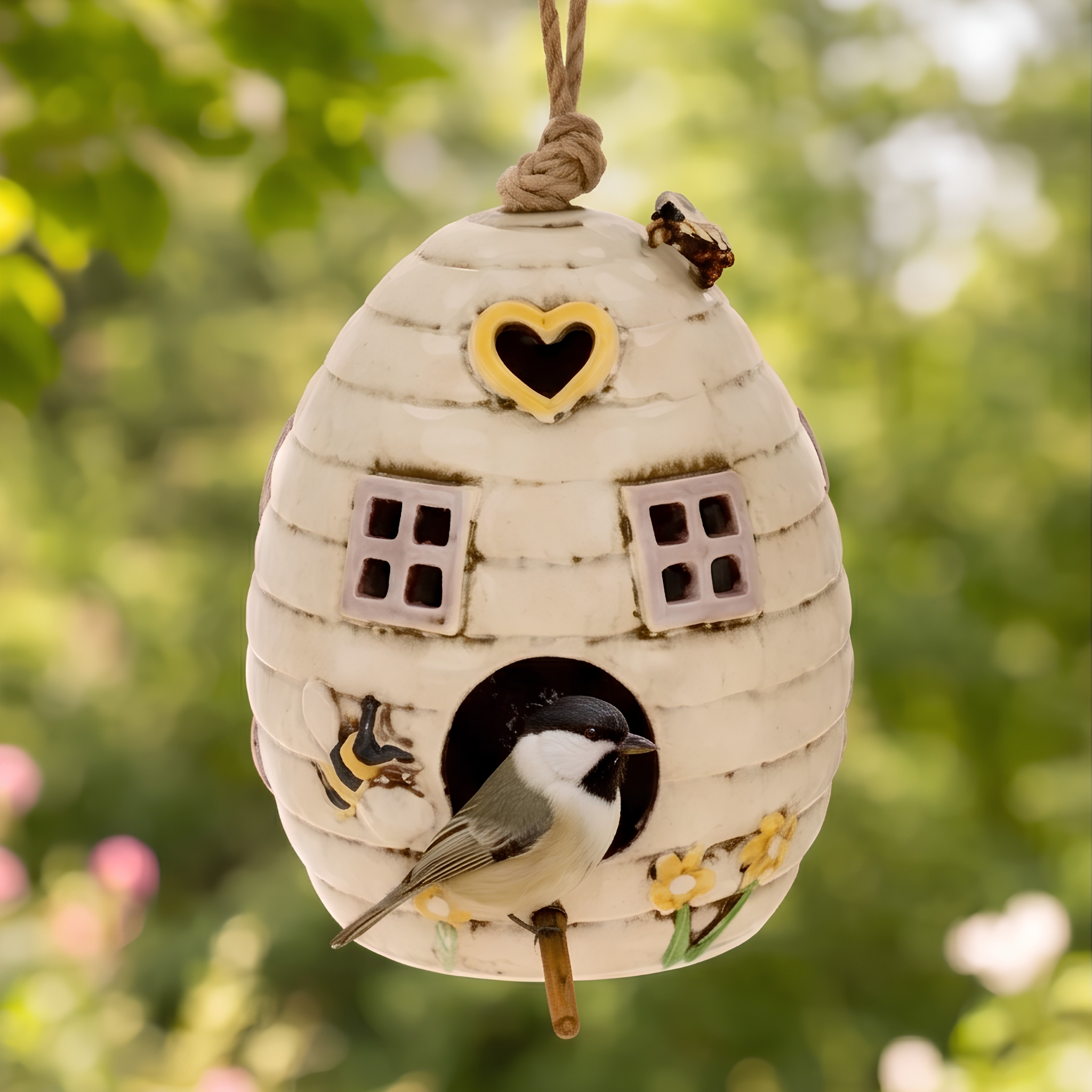 Village Pottery Beehive Bird House