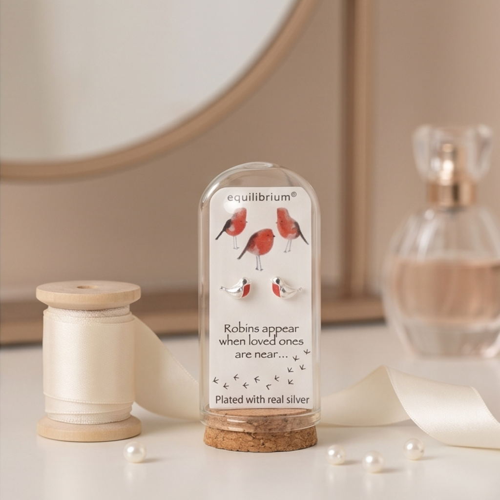 Personalised  Captured With Love Robin Earrings