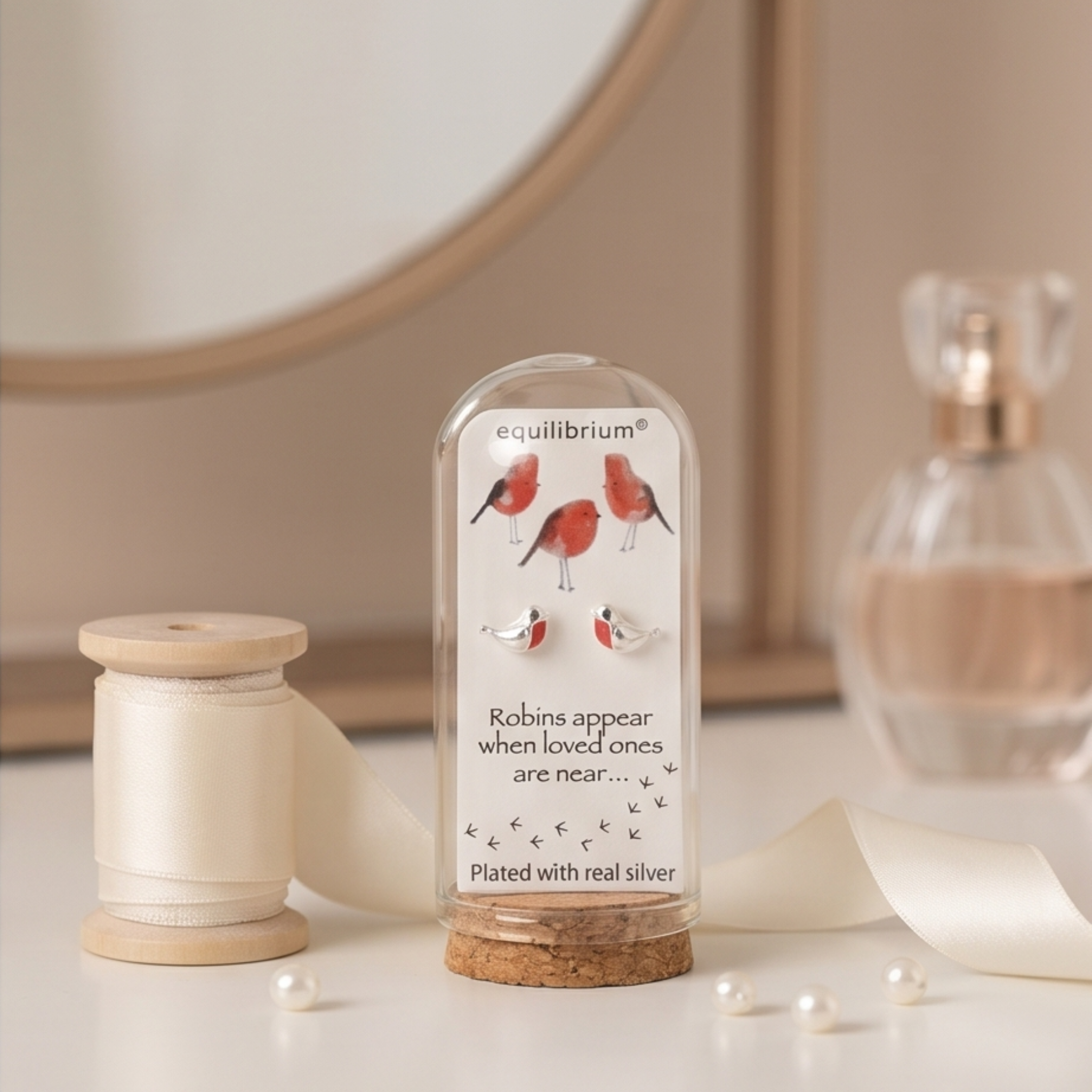 Personalised  Captured With Love Robin Earrings