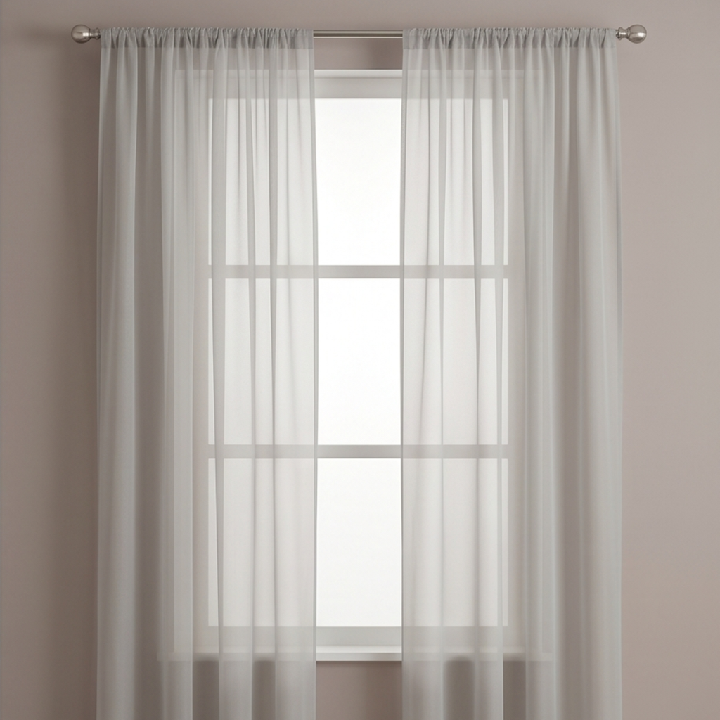 Top Voile Curtain Panels Pk2-  H90” x W59”