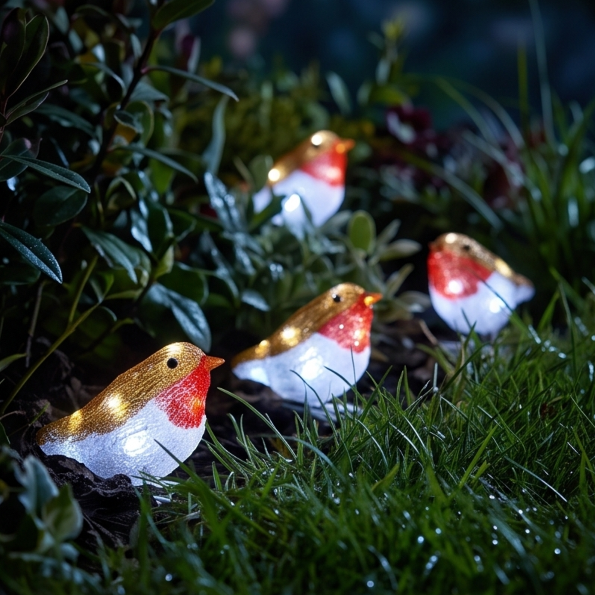 Inlit Ice Ornaments - Robins