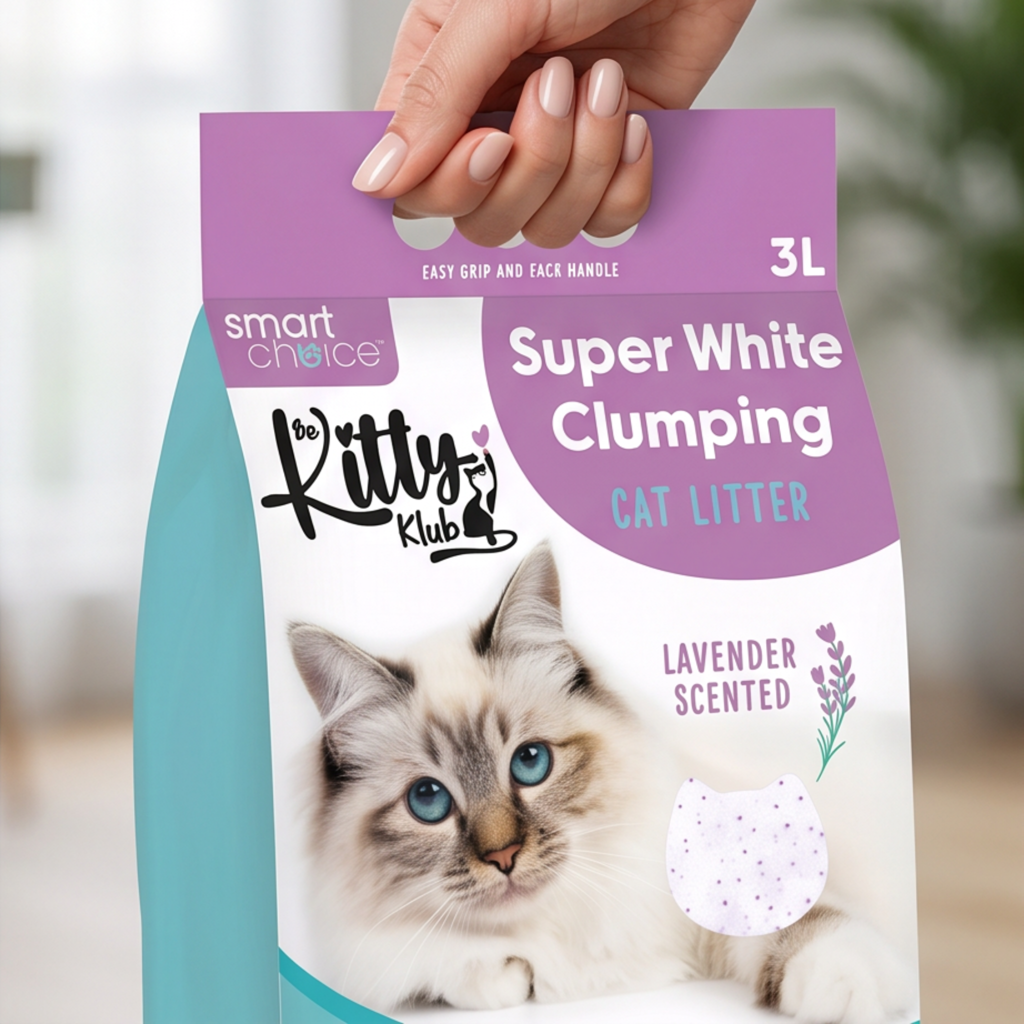 3L Super White Clumping Cat Litter - Lavender