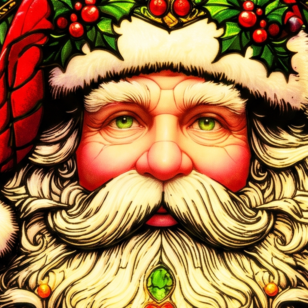 Stained Glass Santa