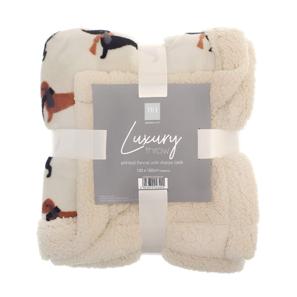 Luxury Sherpa Throw - Dachshund