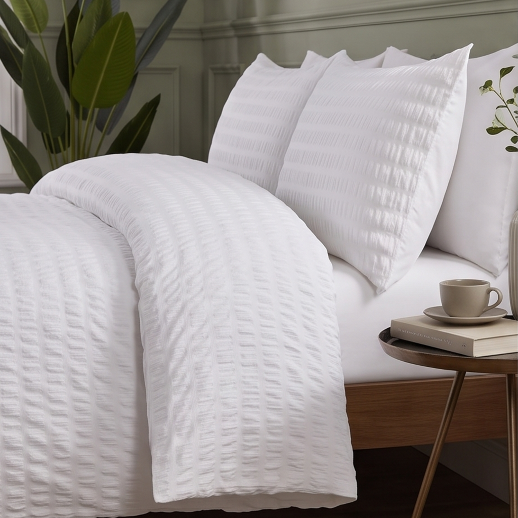 Seersucker Green Bedding Set