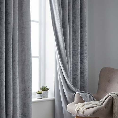Blackout Crushed Velvet Eyelet Curtains L72” x W66"