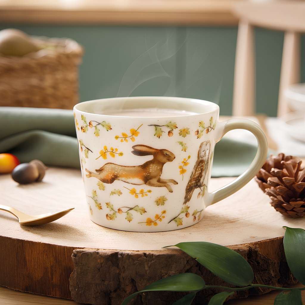 Forest Fable ( Owl, Rabbit)  - Mug