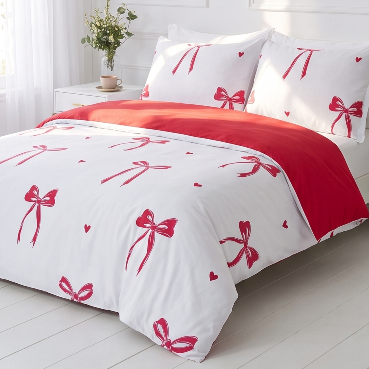 Bows Red  Bedding Set
