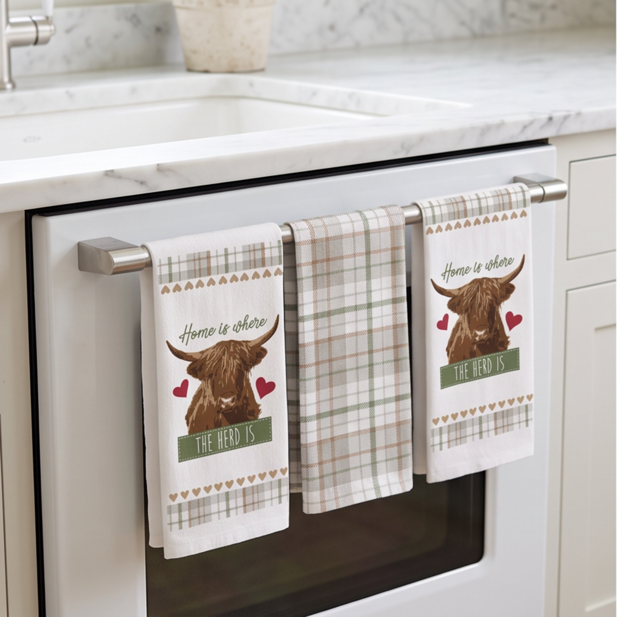 Tea Towel 3pk - Highland Cow