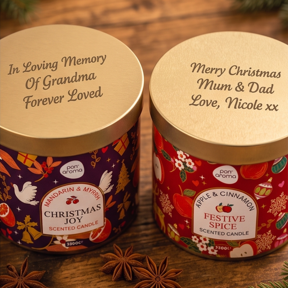 Personalised Christmas Glass Candle