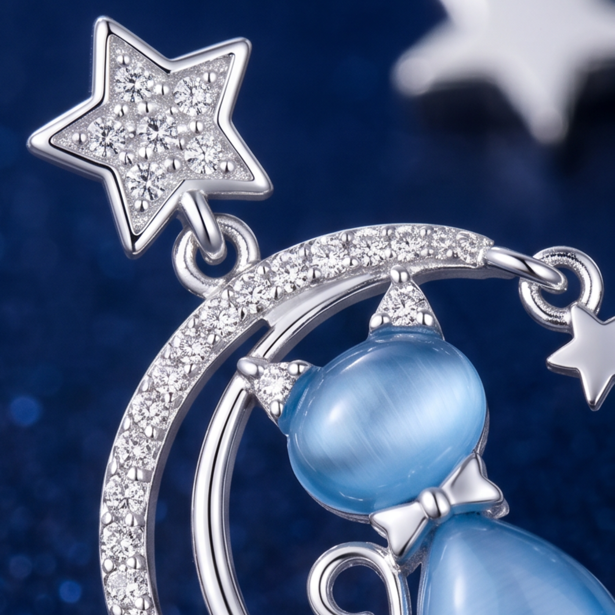 Furry Companions Cat on Moon Jewellery