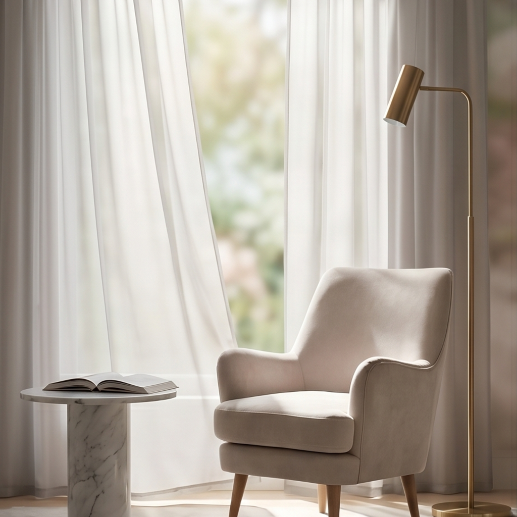 Top Voile Curtain Panels Pk2-  H90” x W59”