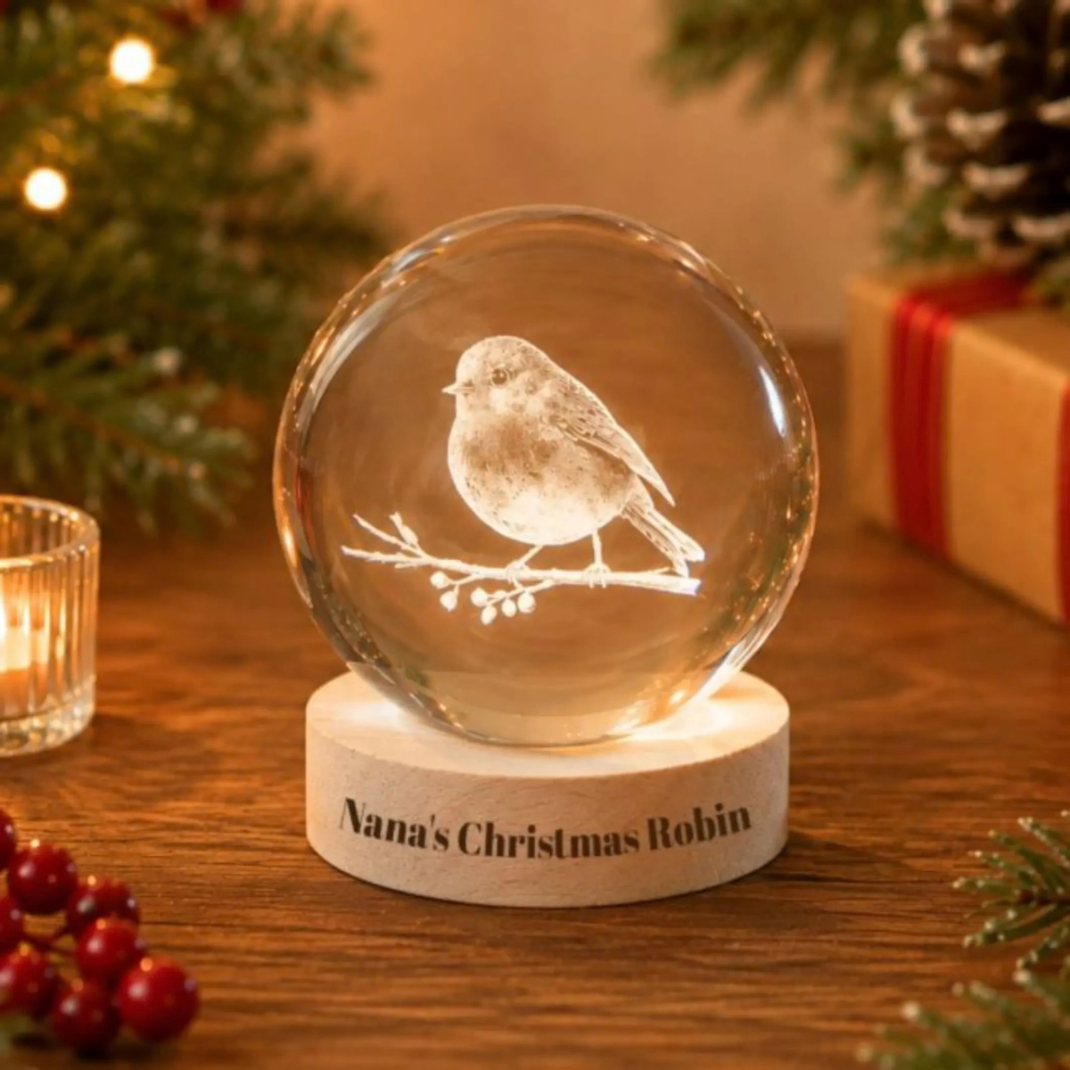 Personalised InLit GloBall - Christmas Tree