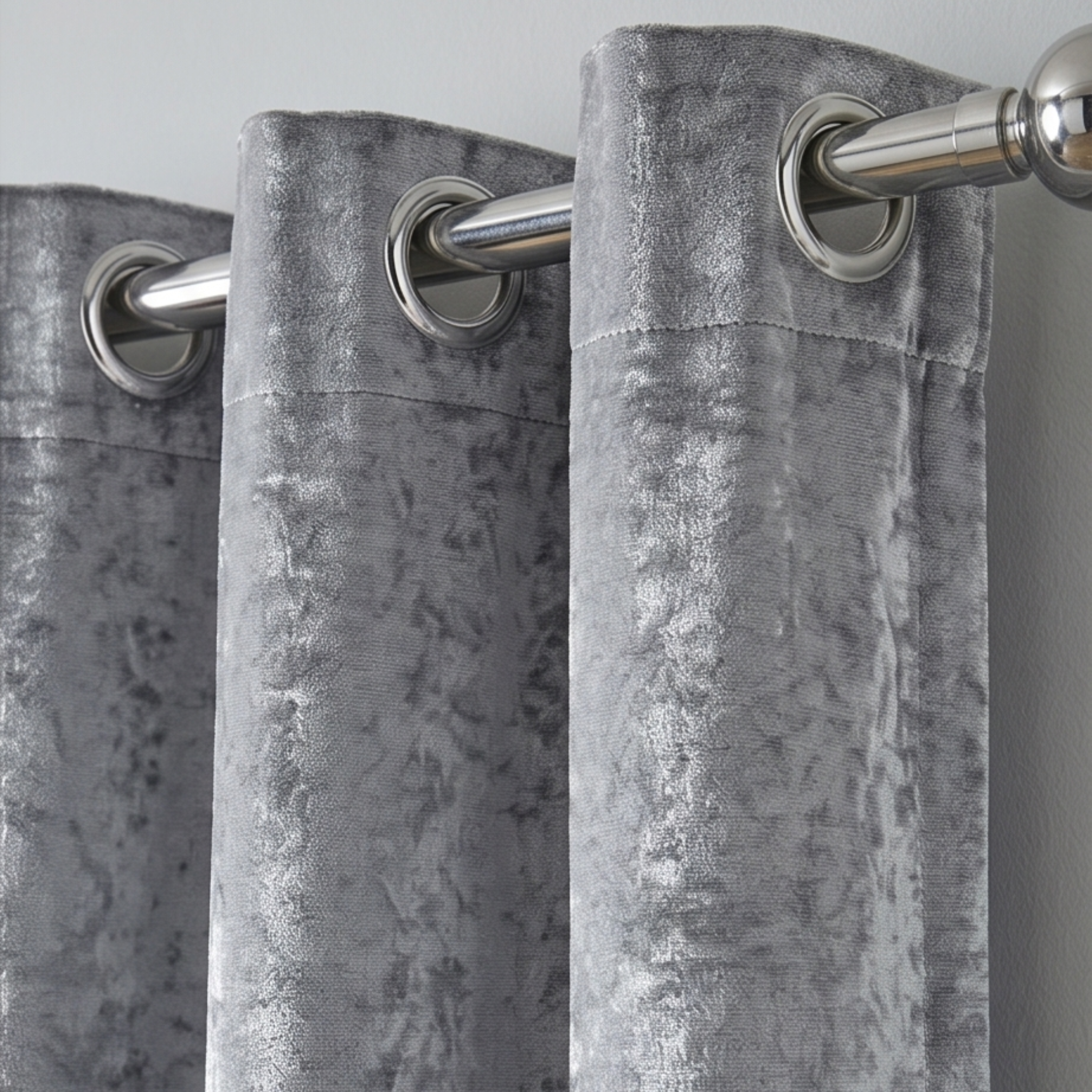 Blackout Crushed Velvet Eyelet Curtains L72” x W66"